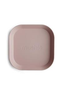 Mushie Dinner Plate Single Square Blush- Kare Tabak Tekli Uçuk Pembe Rengi