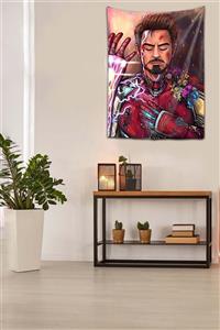 Gökotta Robert Downey Iron Man Yıkanabilir Leke Tutmaz Kumaş Duvar Örtüsü Duvar Halısı Tapestry