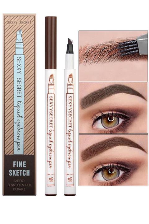 Chermik Fine Sketch Kaş Kalemi Şekillendirme Boyama Rimeli Kalıcı Microblading (koyu Kahve)