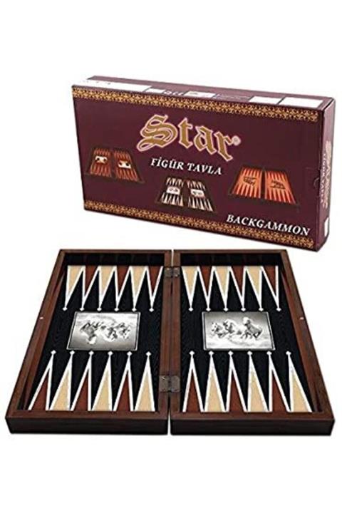 Star Oyun Figürlü Beyaz At Tavla Takımı