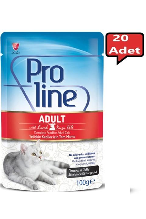 Pro Line Proline Pouch Kuzu Etli Kedi Konservesi 100 gr - 20 Adet