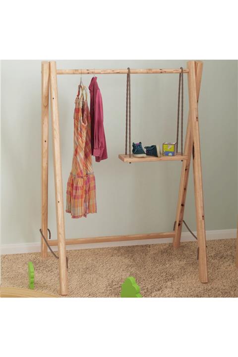 Layerta Ahşap Dekoratif Rustik Çocuk Elbise Askılık