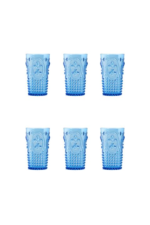 EW's Kitchenware Akrilik Mavi 6 Lı Uzun Bardak