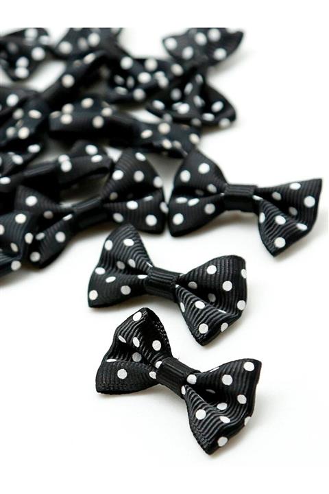 E Elmas Mini Papyon Fiyonk Kurdele Siyah (3.5cm-25adet)