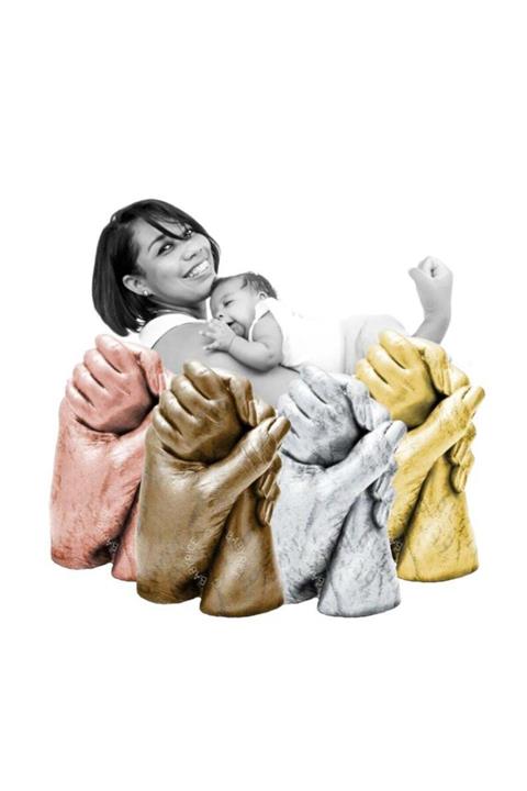 Status Aljinat 3d Anne Ve Bebek Heykel Kalıbı Ten Rengi Boyalı Full Seti - Kovalı