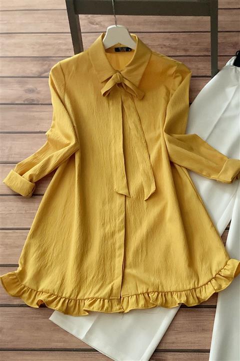 Allmıss Fırfırlı Tunik 1020-hardal