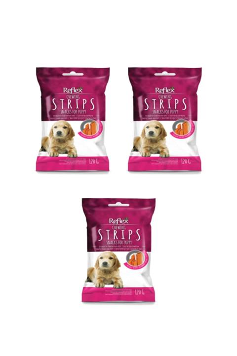 Reflex Chewing Strips Şerit Yavru Köpek Için Çiğnemelik Ödül Maması 120 Gr X 3 Adet