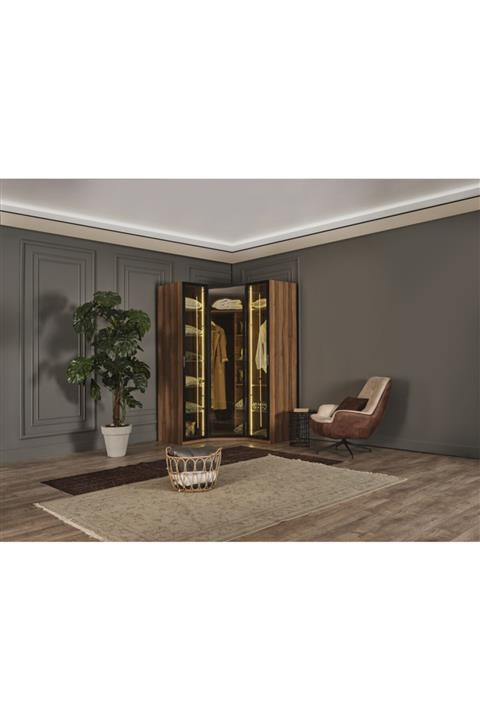 Berrak Mobilya Ceviz Puzzle Giysi Dolabı 145 X 145