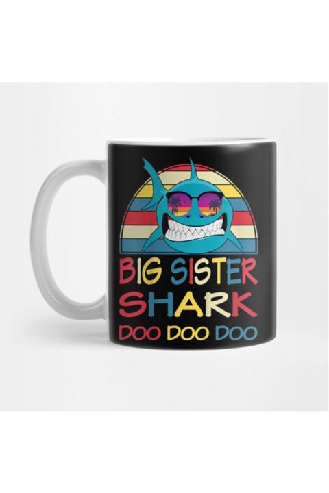 TatFast Kids Big Sister Shark Retro Vintage Matching Family Baby Kupa