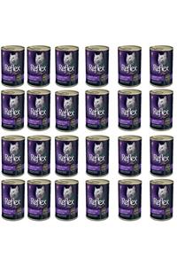 Reflex Plus Biftek Ve Ciğerli Et Parçacıklı Kedi Konservesi 400 gr 24'lü Set