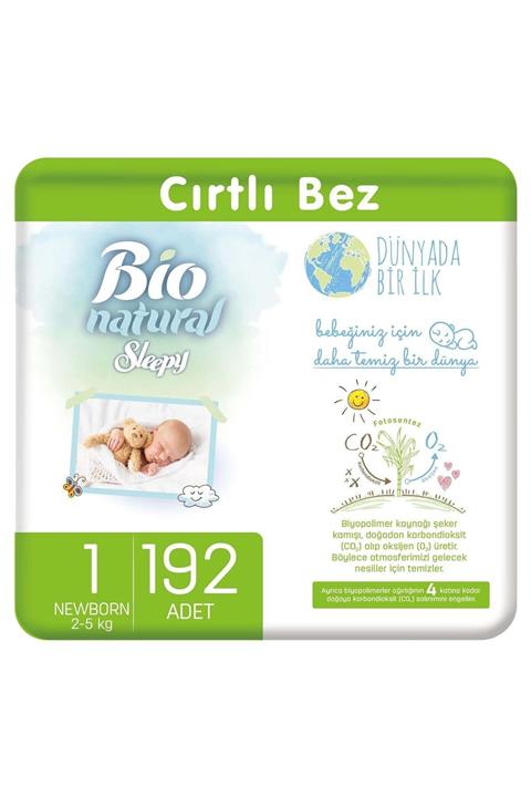 Sleepy Bio Natural Bebek Bezi 1 Numara Yenidoğan 192 Adet