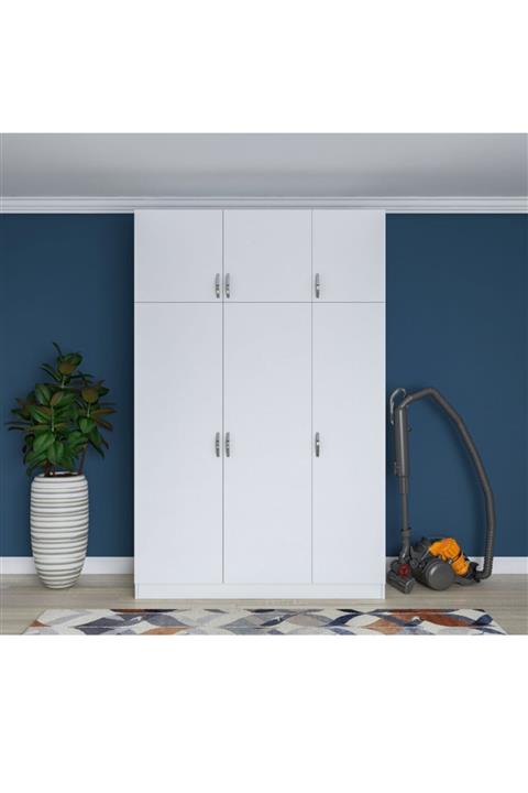 Yavuzlar mobilya Yüklük Dolabı Beyaz Dolap Gardırop Yatak Yorgan Koyma Dolabı