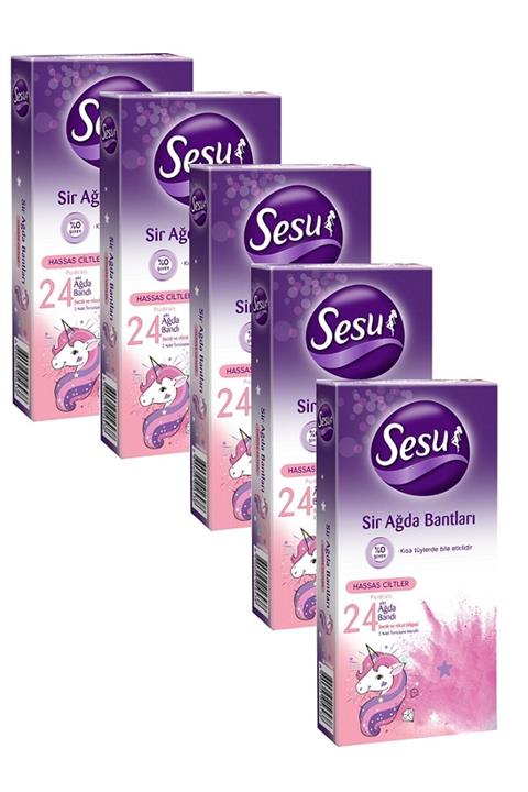 Sesu Kolay Kullanım Hassas Cilt Ağda Bandı 24'lü X5 Adet