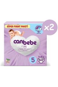 Canbebe Süper Fırsat Paketi Bebek Bezi 5 Numara 60x2 120 Adet