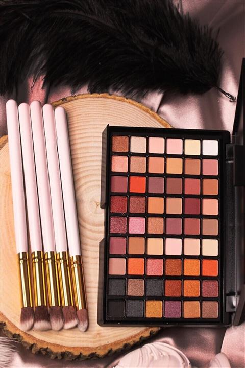 QSPP Far Paleti 54'lü Beyaz Far Fırça Seti 5'li Makyaj Seti 2'li