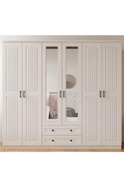 Rabi Estelya Country 6 Kapak 2 Çekmeceli Gardırop