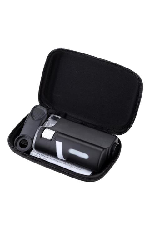 Profisher Mikroskop Büyüteç 60x-100x Ayarlanabilir Led Ve Uv Işık Telefona Monte