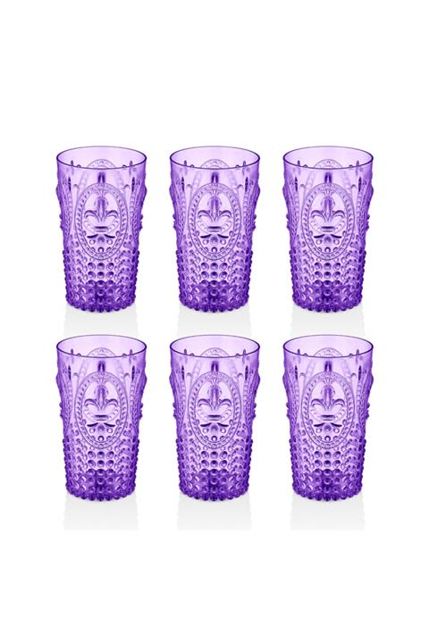 EW's Kitchenware Akrilik Mor 6 Lı Uzun Bardak