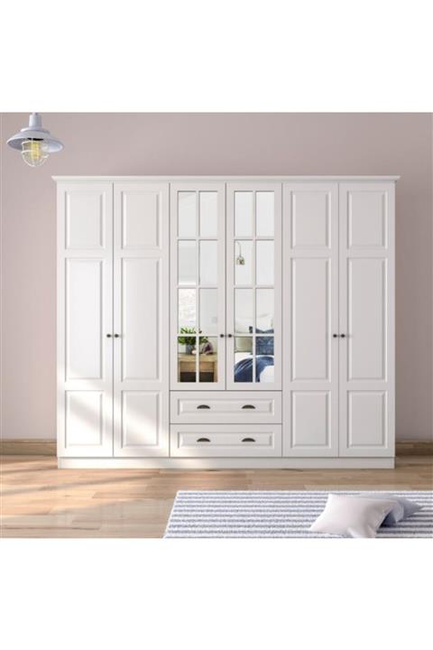 Zenio Knidos 6 Kapaklı 2 Çekmeceli Gardırop