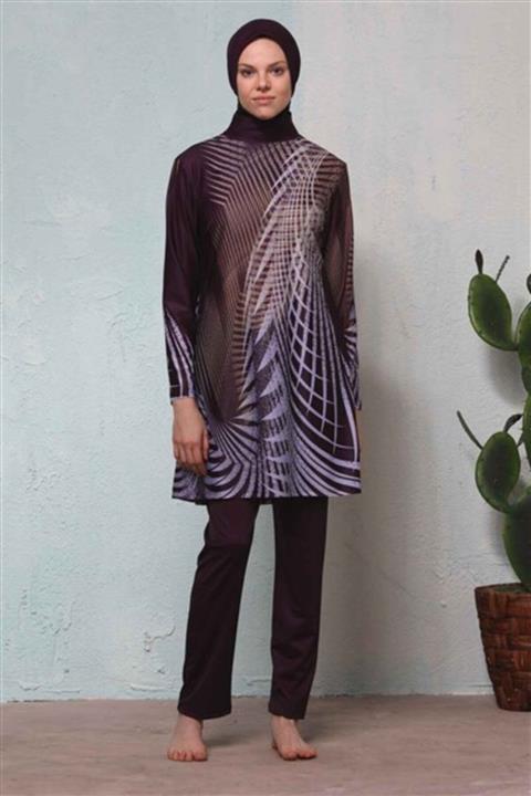 Haşema Kadın Mürdüm Tesettür Mayo