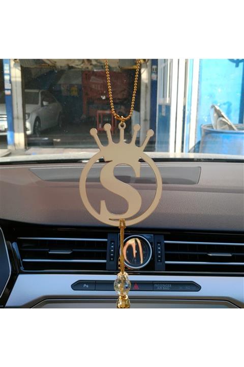 DizaynHediye Çift Taraflı Ayna S Harf Yazılı Ayna Pleksi Araba Dikiz Aynası Süsü