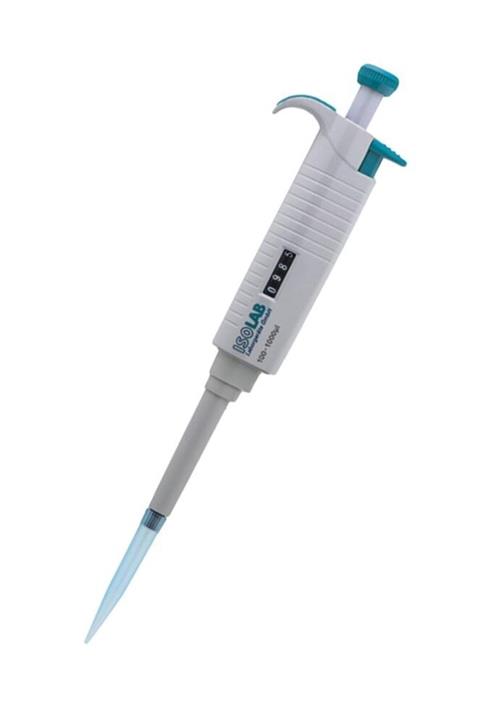 ISOLAB Mikropipet (otomatik Pipet), Otoklavlanabilir, Tek Kanallı, Gri, 10-100  l Ayarlanabilir Hacimli