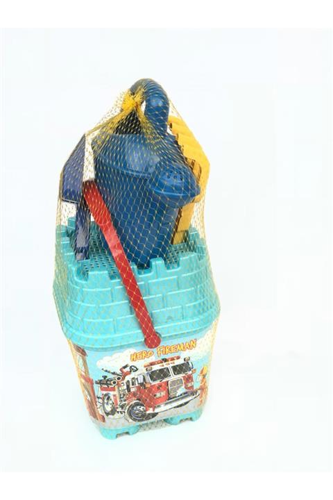 MAS PLASTİK Plaj Kale Desenli Çocuk Kum Kovası Set