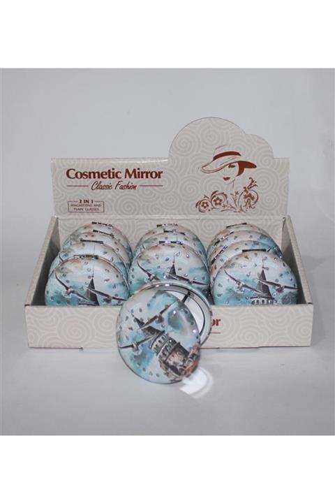 EvimShopping 1 Adet Galata Kulesi Temalı Makyaj El Aynası Cep Aynası Model 2