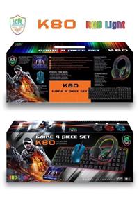 TeknoDuvar K80 Oyuncu Gamer Seti Klavye+mouse+kulaklık+mouse Pad