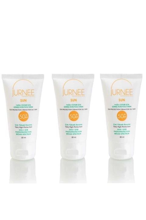 Jurnee Yağlı Ciltlere Spf 50+ Güneş Koruyuculu Krem 3'lü Set 3x50 ml