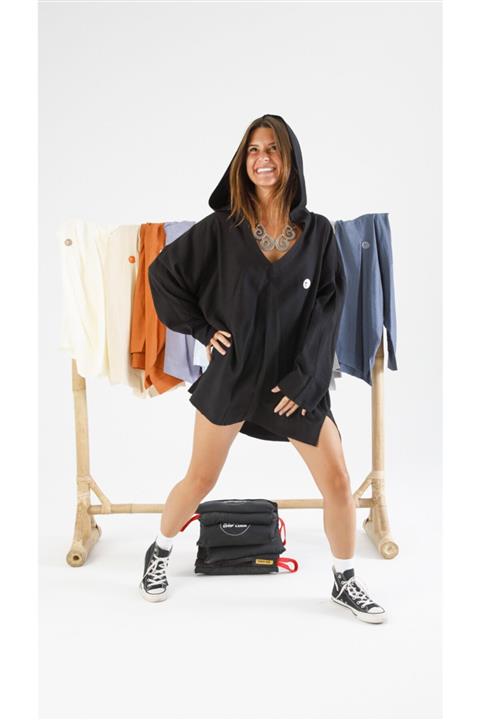 Pinuts Siyah Mevsimlik Geniş Kalıp Unisex Kapşonlu