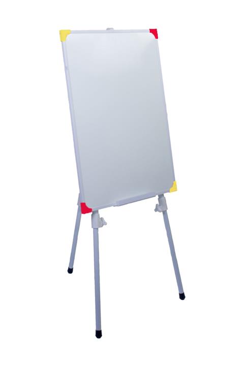 Neon Teleskopik Ayaklı Sarı - Kırmızı Köşeli Okul Yazı Tahtası - Yazı Kalemi + Silgi Hediyeli 50x70