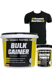 Dynamic Nutrition Dynamic Bulk Gainer 5000 G + Creatine Powder 300 G + %100 Pamuk Bisiklet Yaka Baskılı T-shirt