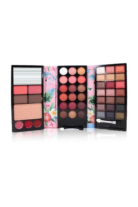 REDLİP COSMETİC 3 Katlı Makyaj Seti - Far Paleti Allık Pudra Ruj 3kms