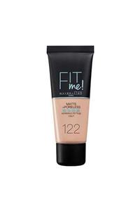 Maybelline New York Mat Fondöten - Fit Me Matte + Poreless Foundation No: 122