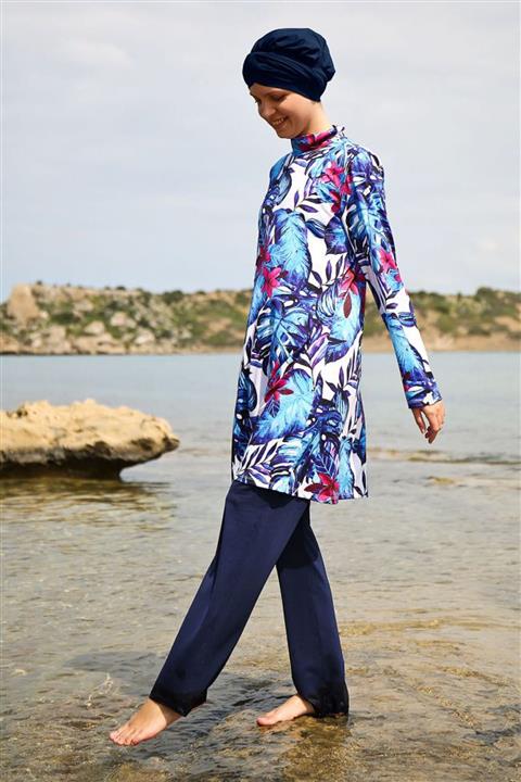 Marina Kadın Lacivert Tam Kapalı Mayo 50806