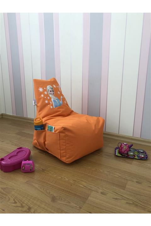 Pufumo Elsa Çocuk Armut Puf Koltuğu Turuncu ( 1-8 Yaş )