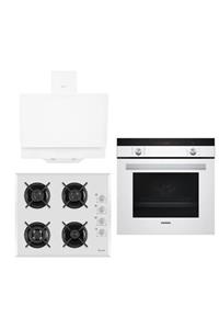 Siemens &ferre White City Wok Ankastre Set 70 (Hb013fbw1t+b1140wb+d017)