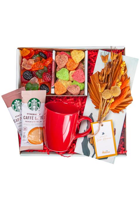 hobiva Sevgiliye Craspedia Çiçek Aranjmanlı Gülümseme Molası Hediye Seti