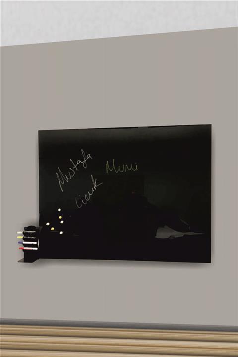 GlassPano 150x120 cm Siyah Cam Yazı Tahtası GPRD-11334A  ( Yatay )