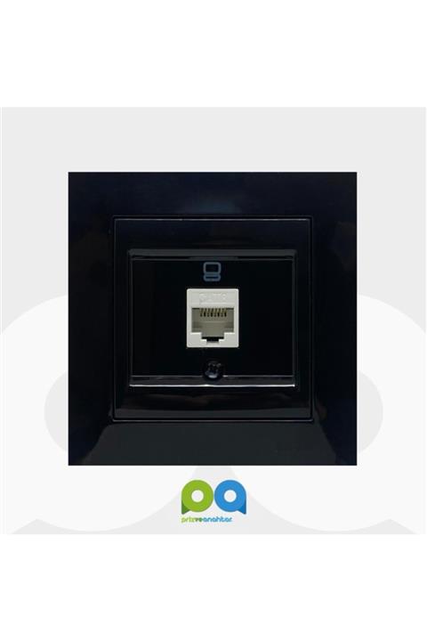 ELBİ Vega Data Prizi Priz Rj45 Cat6 Çerçeveli Siyah