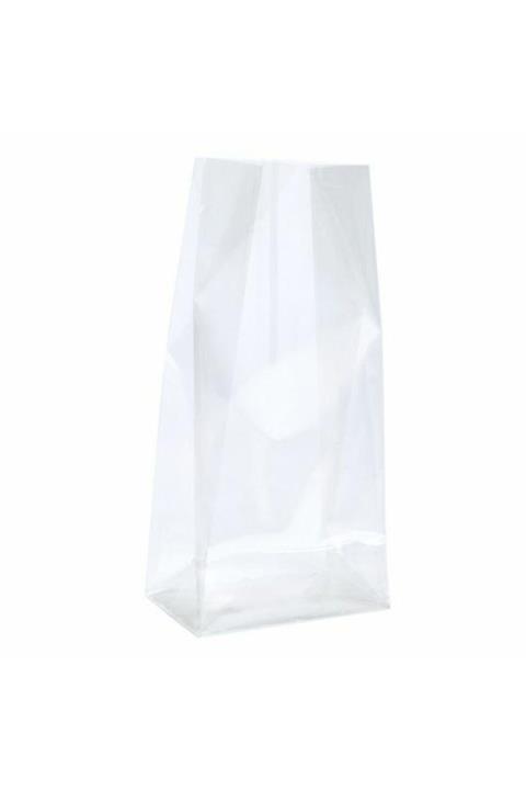 1001 Ambalaj Opp Torba Yandan Körüklü Kare Tabanlı Şeffaf 8 X 28 X 5 Cm 100 Adet