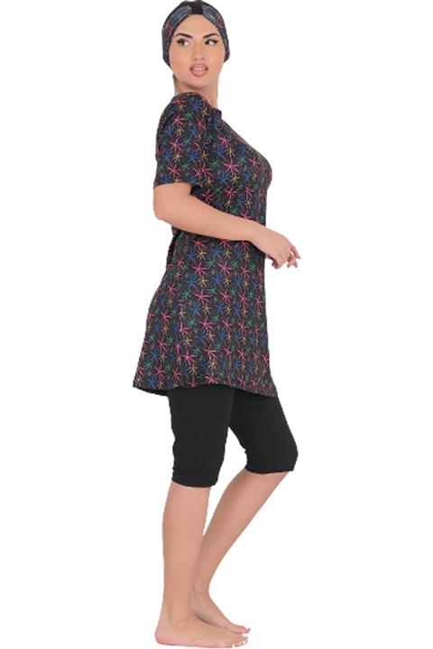 Massimo Love Kadın Füme Desenli Tesettür Mayo Haşema