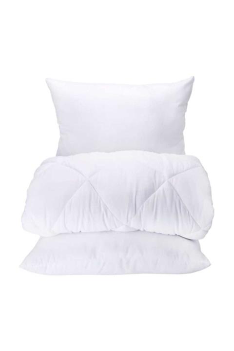 Karaca Home Yorgan Microfiber Çift Kişilik Yorgan  Silikon Yastık 50 X 70cm 2 Adet