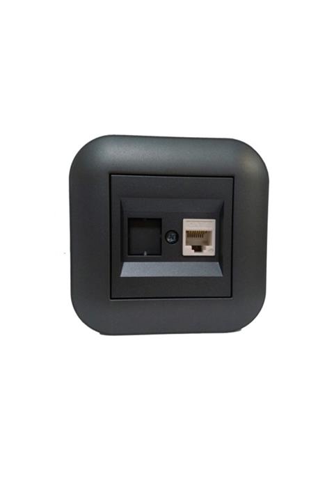 OVİVO Loft Füme Data Prizi (rj45-cat6)+çerçeve