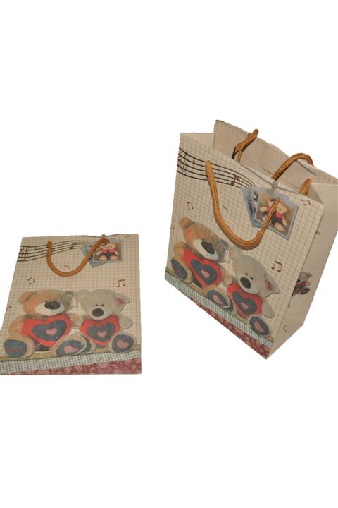 NİCE Kraft Karton Çanta - Hediye Paketi - 25 Cm X 20 Cm Taban 10 Cm