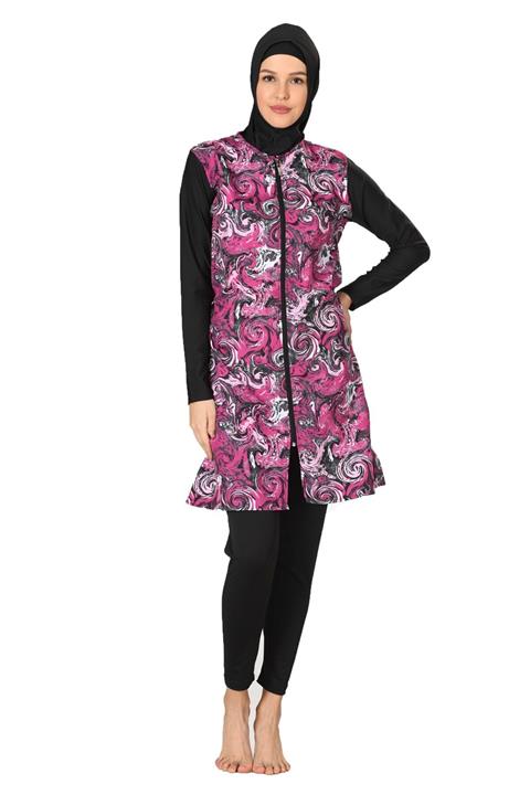 Fantasy Tam Kapalı Paraşüt Kumaş Tesettür Mayo 3064