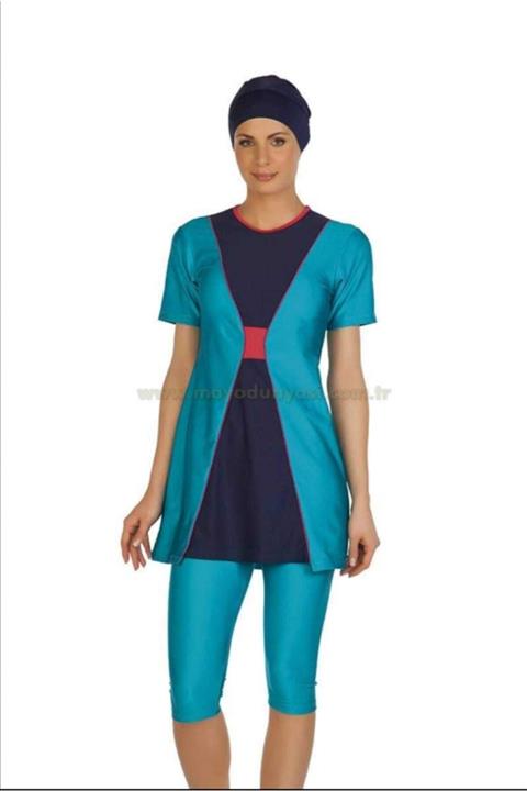 Seamark Mavi-lacivert Yarım Tesettür Mayo