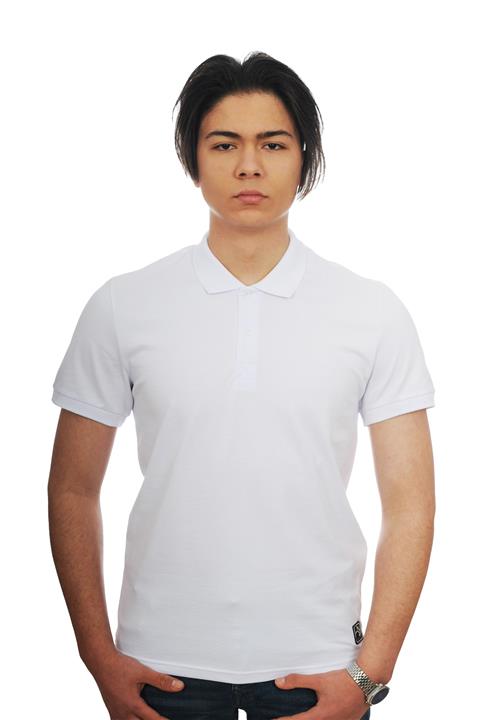 VERDONE Erkek Polo Yaka Beyaz Slim Fit T-shirt
