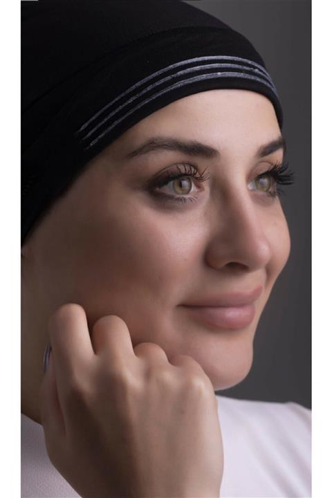 MasMavi Siyah - Arkadan Bağlamalı Iç Bone - Viskon Kumaş Kaymaz Silikonlu